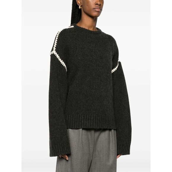 Toteme Women Embroidered Wool Jumper - Picture 4 of 5